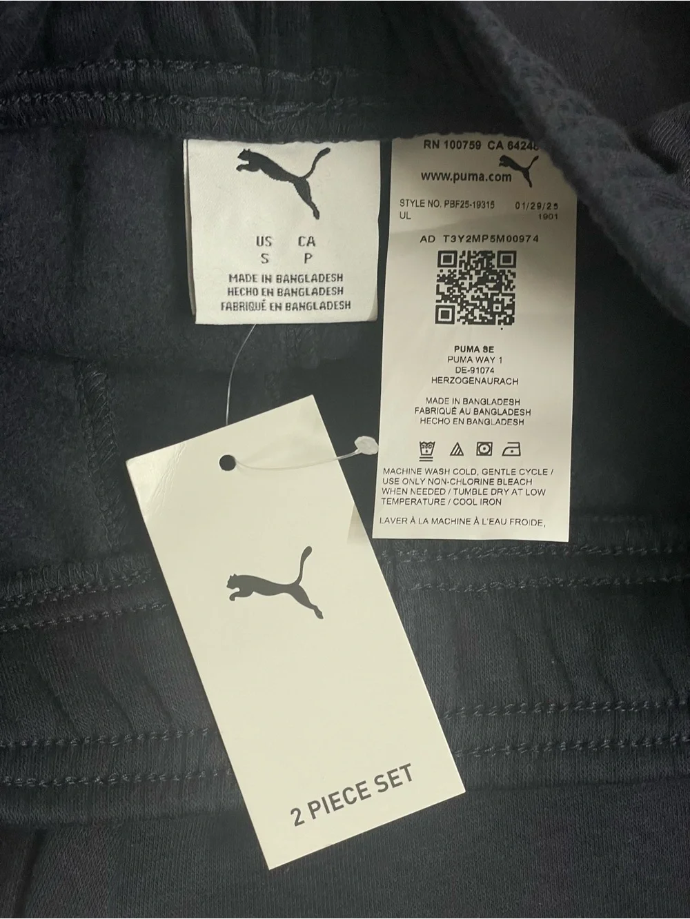 Puma Kids Navy and Green Hoodie & Jogger Set Size.  S/P - Picture 13 of 16
